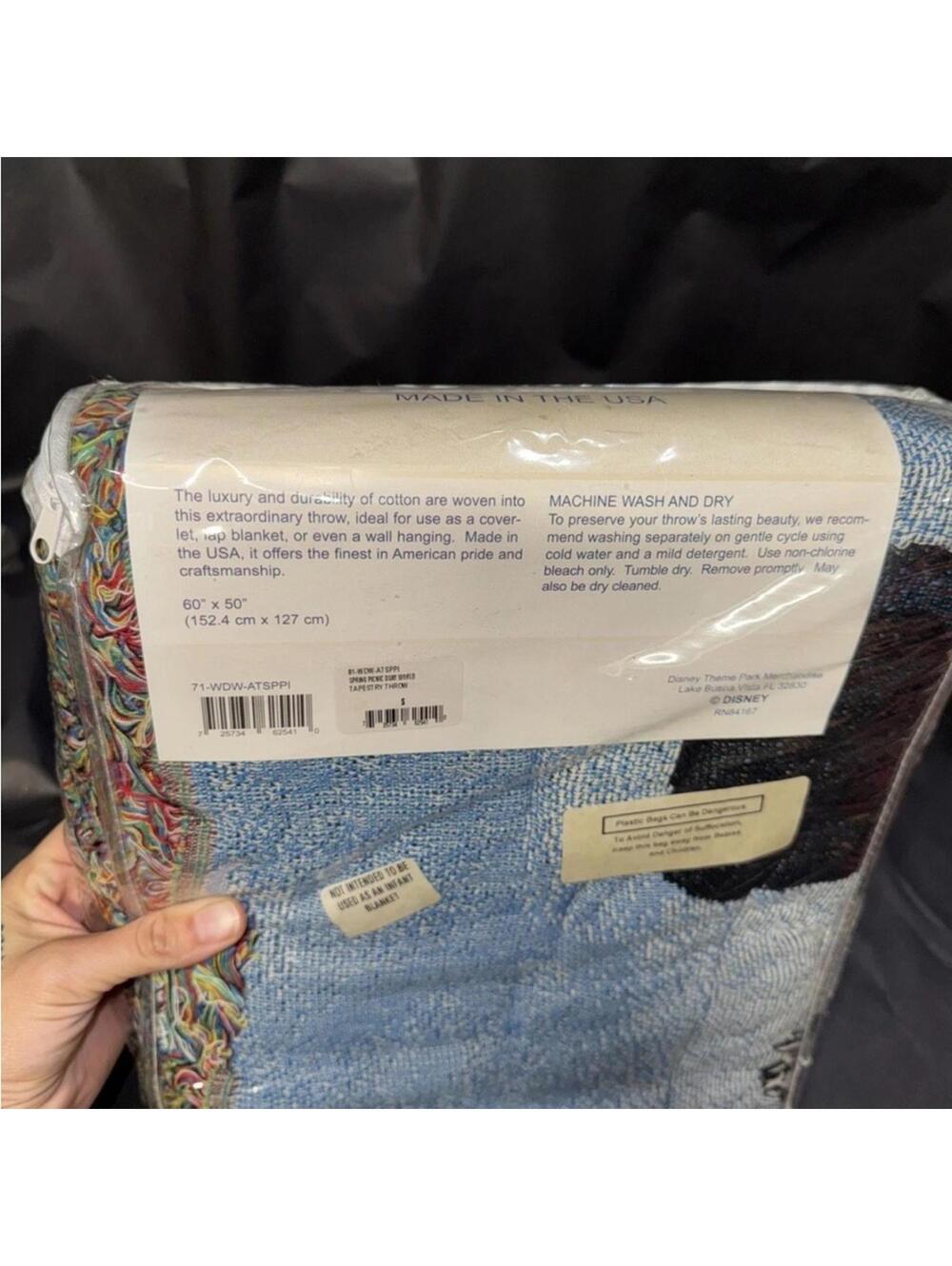 Authentic Walt Disney World Tapestry Woven Throw Blanket - Picture 4 of 4